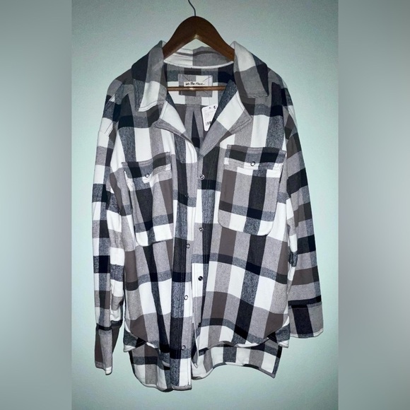 NWT Izzy Cargo Shirt in Black & Cream Free People Size Large - Picture 5 of 8